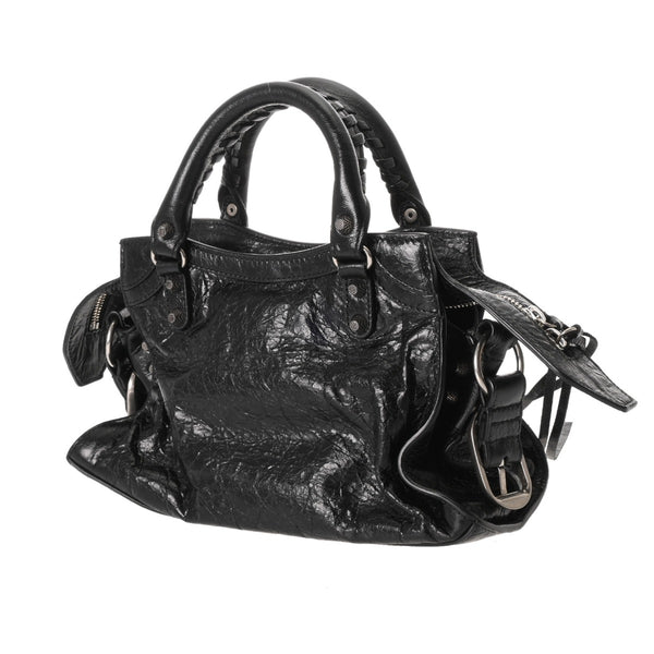 BALENCIAGA バレンシアガ ネオカゴール XS ブラック 700940 レディース レザー ハンドバッグ ABランク 中古 銀蔵