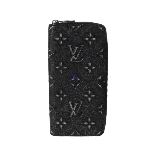 LOUIS VUITTON ルイヴィトン ジッピー ヴェルティカル ブラック M81775 メンズ カウハイドレザー 長財布 Bランク 中古 銀蔵