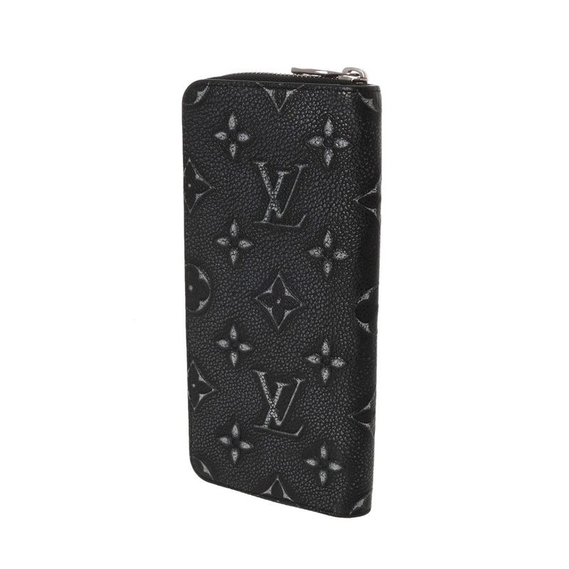 LOUIS VUITTON ルイヴィトン ジッピー ヴェルティカル ブラック M81775 メンズ カウハイドレザー 長財布 Bランク 中古 銀蔵