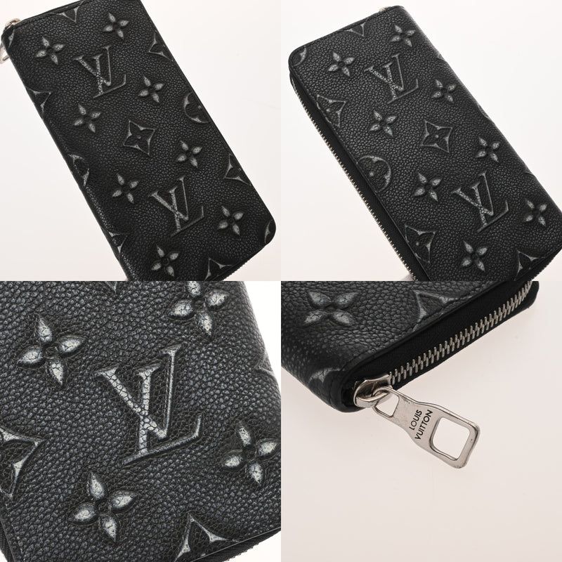 LOUIS VUITTON ルイヴィトン ジッピー ヴェルティカル ブラック M81775 メンズ カウハイドレザー 長財布 Bランク 中古 銀蔵