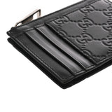GUCCI グッチ グッチシマ コインケース付きカードケース 黒 597560 ユニセックス レザー パスケース ABランク 中古 銀蔵