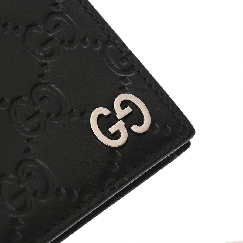 GUCCI グッチ グッチシマ コインケース付きカードケース 黒 597560 ユニセックス レザー パスケース ABランク 中古 銀蔵