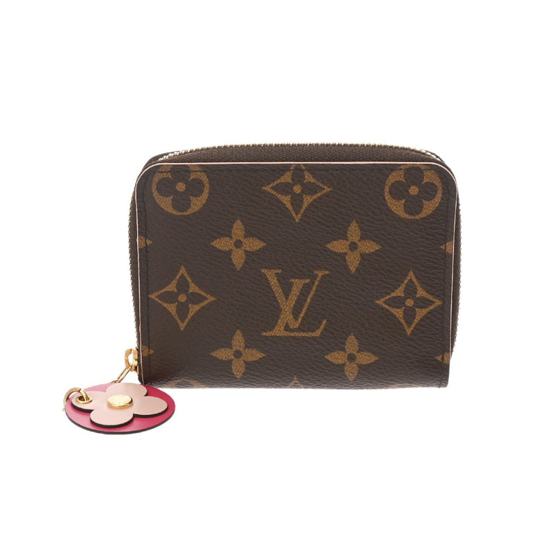 LOUIS VUITTON ルイヴィトン モノグラム ジッピーコインパース フラワー ブラウン M68312 レディース モノグラムキャンバス コインケース Aランク 中古 銀蔵