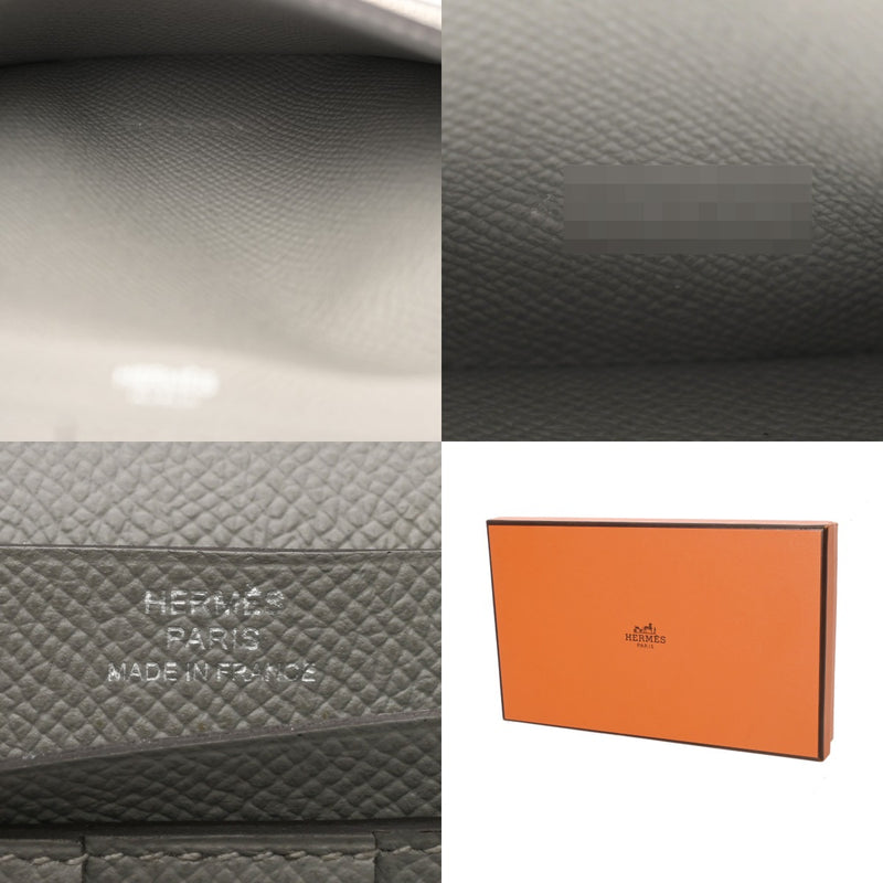 HERMES エルメス ベアン スフレ ブルーグラシエ X刻印(2016年頃) レディース ヴォーエプソン 長財布 ABランク 中古 銀蔵