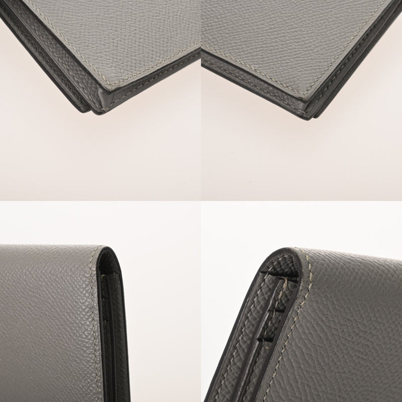 HERMES エルメス ベアン スフレ ブルーグラシエ X刻印(2016年頃) レディース ヴォーエプソン 長財布 ABランク 中古 銀蔵