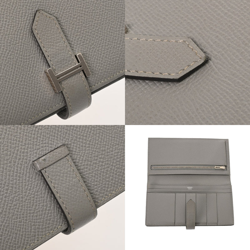HERMES エルメス ベアン スフレ ブルーグラシエ X刻印(2016年頃) レディース ヴォーエプソン 長財布 ABランク 中古 銀蔵