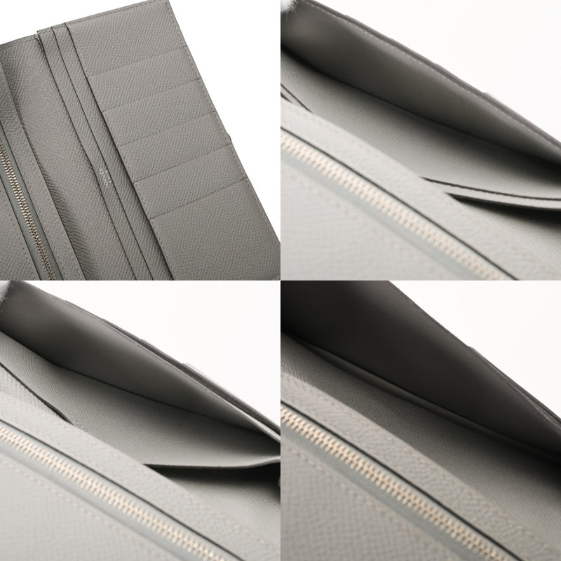 HERMES エルメス ベアン スフレ ブルーグラシエ X刻印(2016年頃) レディース ヴォーエプソン 長財布 ABランク 中古 銀蔵