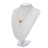 HERMES エルメス Hキューブ ネックレス オレンジ ゴールド金具 レディース GP ネックレス Bランク 中古 銀蔵