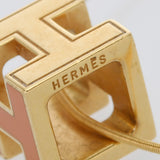 HERMES エルメス Hキューブ ネックレス オレンジ ゴールド金具 レディース GP ネックレス Bランク 中古 銀蔵