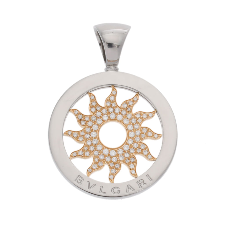 BVLGARI ブルガリ トンド サン ダイヤ レディース ステンレススチール K18イエローゴールド ペンダントトップ Aランク 中古 銀蔵