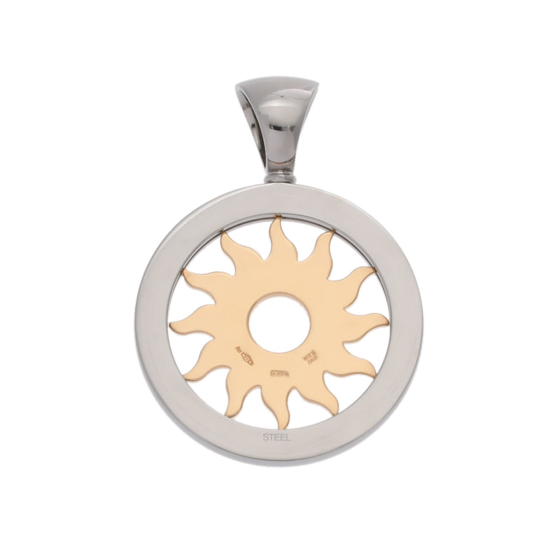 BVLGARI ブルガリ トンド サン ダイヤ レディース ステンレススチール K18イエローゴールド ペンダントトップ Aランク 中古 銀蔵