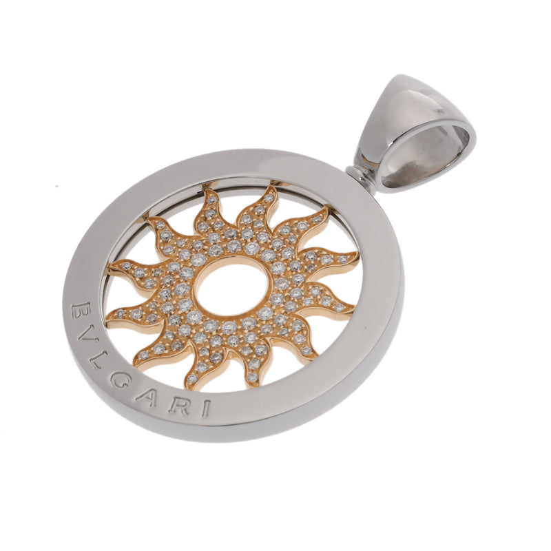 BVLGARI ブルガリ トンド サン ダイヤ レディース ステンレススチール K18イエローゴールド ペンダントトップ Aランク 中古 銀蔵