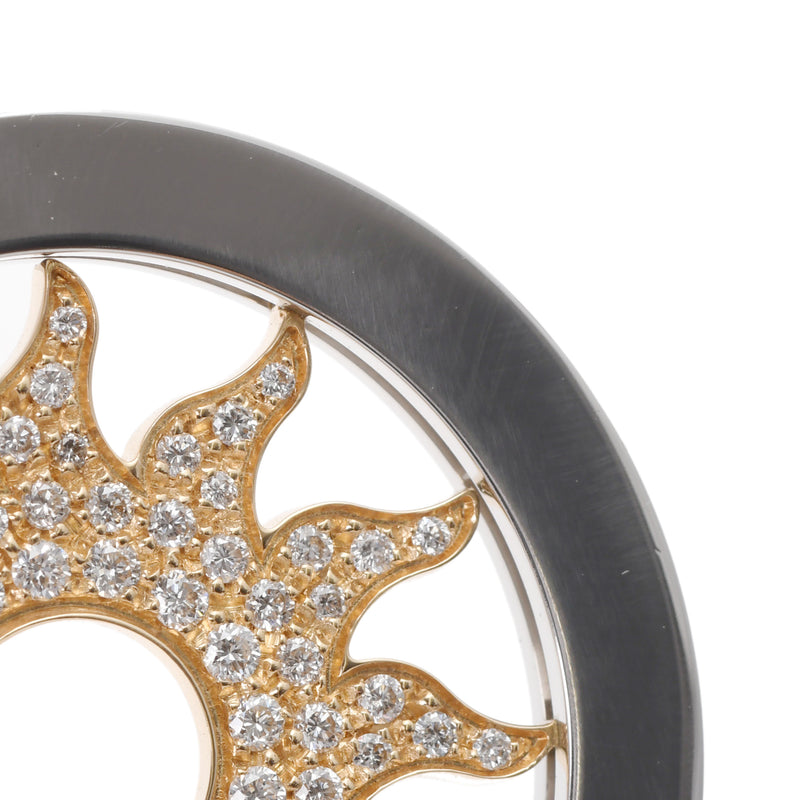 BVLGARI ブルガリ トンド サン ダイヤ レディース ステンレススチール K18イエローゴールド ペンダントトップ Aランク 中古 銀蔵