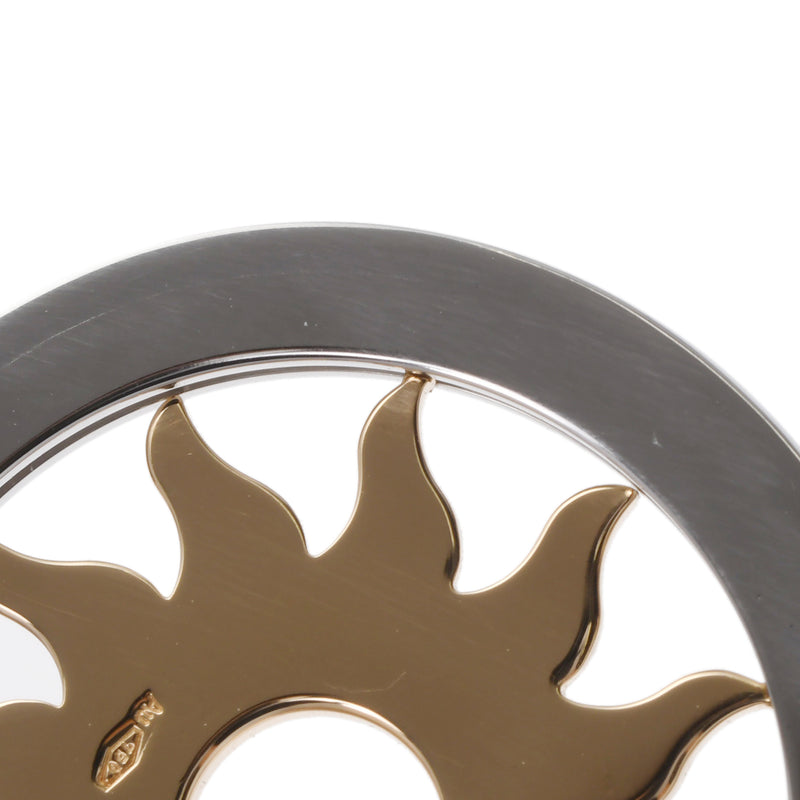 BVLGARI ブルガリ トンド サン ダイヤ レディース ステンレススチール K18イエローゴールド ペンダントトップ Aランク 中古 銀蔵