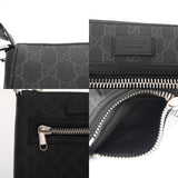 GUCCI グッチ GGスプリーム スモールメッセンジャーバッグ ブラック 523599 メンズ GGスプリームキャンバス レザー ショルダーバッグ Aランク 中古 銀蔵