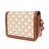 CELINE セリーヌ ティーントリオンフバッグ ホワイト 188882BZ4 レディース トリオンフキャンバス/カーフスキン ショルダーバッグ Aランク 中古 銀蔵