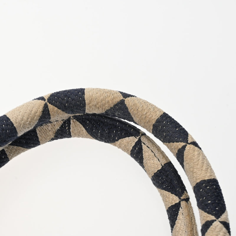 PRADA プラダ トライアングルジャガード 2WAY ネイビー/ホワイト 1BA354 レディース キャンバス トートバッグ ABランク 中古 銀蔵