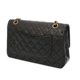CHANEL シャネル マトラッセ Wフラップ 25cm チェーンショルダー ブラック A01112 レディース ラムスキン ショルダーバッグ ABランク 中古 銀蔵