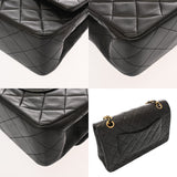 CHANEL シャネル マトラッセ Wフラップ 25cm チェーンショルダー ブラック A01112 レディース ラムスキン ショルダーバッグ ABランク 中古 銀蔵
