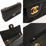 CHANEL シャネル マトラッセ Wフラップ 25cm チェーンショルダー ブラック A01112 レディース ラムスキン ショルダーバッグ ABランク 中古 銀蔵