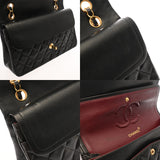 CHANEL シャネル マトラッセ Wフラップ 25cm チェーンショルダー ブラック A01112 レディース ラムスキン ショルダーバッグ ABランク 中古 銀蔵