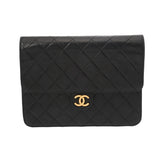 CHANEL シャネル マトラッセ プッシュロック チェーンショルダー 22cm ブラック レディース ラムスキン ショルダーバッグ Bランク 中古 銀蔵