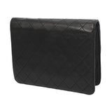 CHANEL シャネル マトラッセ プッシュロック チェーンショルダー 22cm ブラック レディース ラムスキン ショルダーバッグ Bランク 中古 銀蔵