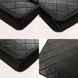 CHANEL シャネル マトラッセ プッシュロック チェーンショルダー 22cm ブラック レディース ラムスキン ショルダーバッグ Bランク 中古 銀蔵