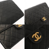 CHANEL シャネル マトラッセ プッシュロック チェーンショルダー 22cm ブラック レディース ラムスキン ショルダーバッグ Bランク 中古 銀蔵