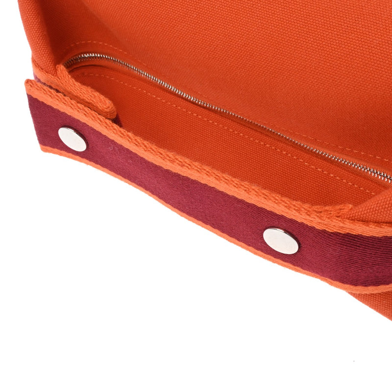 HERMES エルメス ブリッドアブラック PM フー/ルージュアッシュ レディース キャンバス ポーチ Aランク 中古 銀蔵