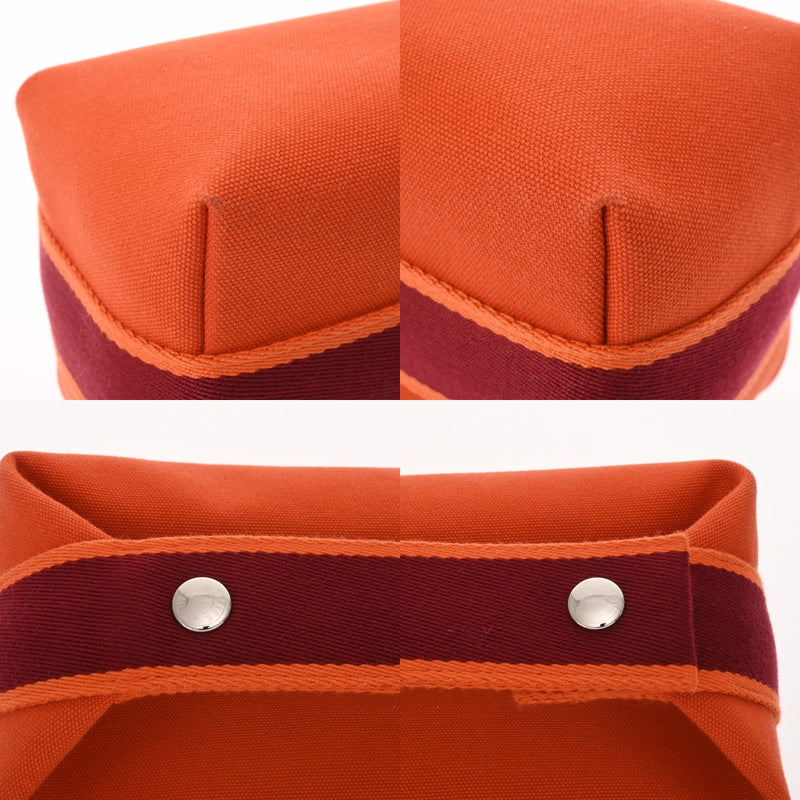 HERMES エルメス ブリッドアブラック PM フー/ルージュアッシュ レディース キャンバス ポーチ Aランク 中古 銀蔵