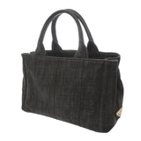 PRADA プラダ カナパ ミニ  グレー 1BG439 レディース デニム ハンドバッグ ABランク 中古 銀蔵