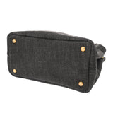 PRADA プラダ カナパ ミニ  グレー 1BG439 レディース デニム ハンドバッグ ABランク 中古 銀蔵