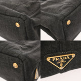 PRADA プラダ カナパ ミニ  グレー 1BG439 レディース デニム ハンドバッグ ABランク 中古 銀蔵