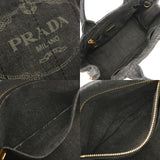 PRADA プラダ カナパ ミニ  グレー 1BG439 レディース デニム ハンドバッグ ABランク 中古 銀蔵