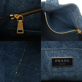 PRADA プラダ カナパ ミニ ブルー 1BG439 レディース デニム ハンドバッグ ABランク 中古 銀蔵