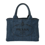 PRADA プラダ カナパ ミニ ブルー 1BG439 レディース デニム ハンドバッグ ABランク 中古 銀蔵