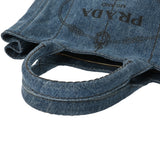 PRADA プラダ カナパ ミニ ブルー 1BG439 レディース デニム ハンドバッグ ABランク 中古 銀蔵