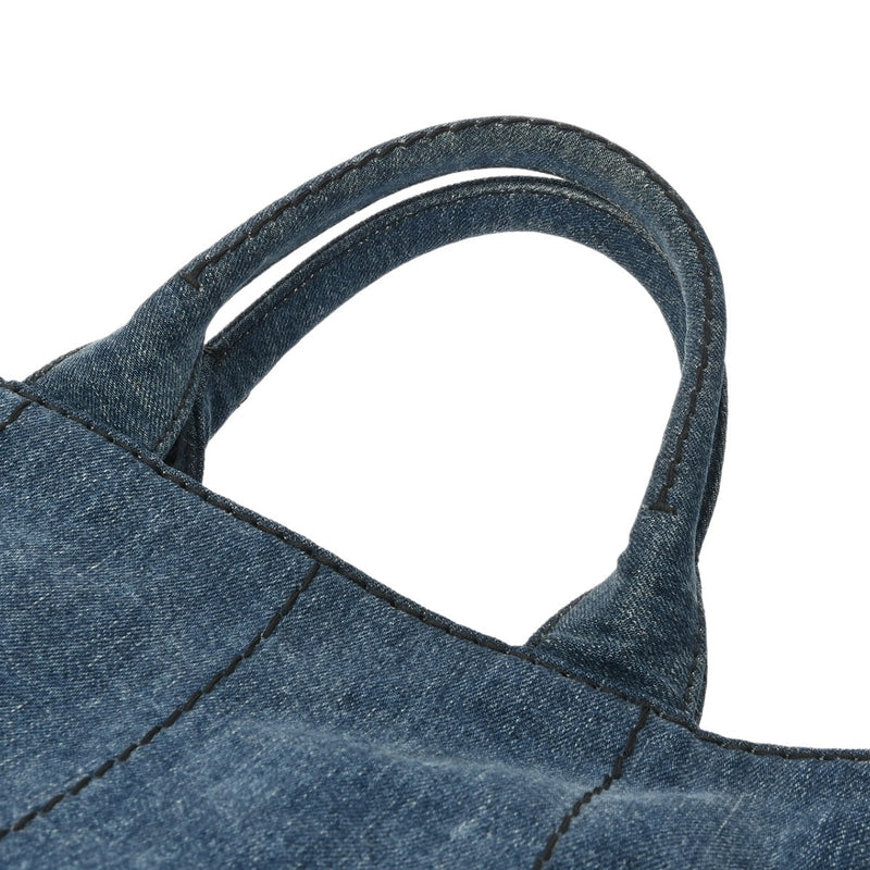 PRADA プラダ カナパ ミニ ブルー 1BG439 レディース デニム ハンドバッグ ABランク 中古 銀蔵