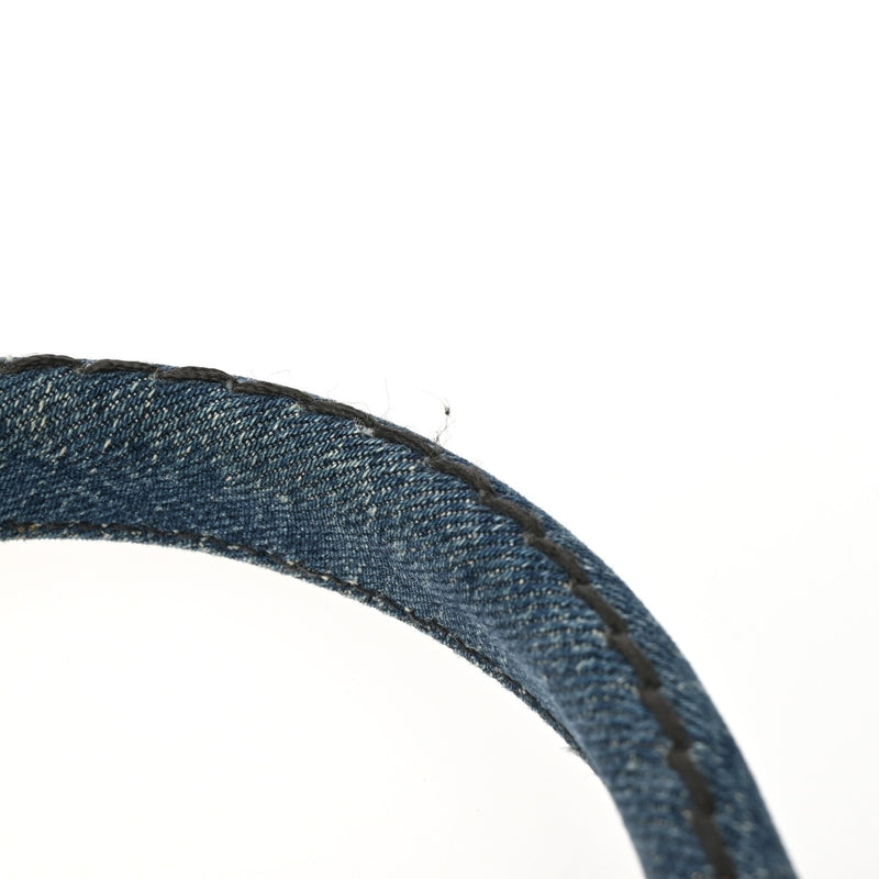 PRADA プラダ カナパ ミニ ブルー 1BG439 レディース デニム ハンドバッグ ABランク 中古 銀蔵