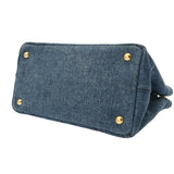 PRADA プラダ カナパ ミニ ブルー 1BG439 レディース デニム ハンドバッグ ABランク 中古 銀蔵