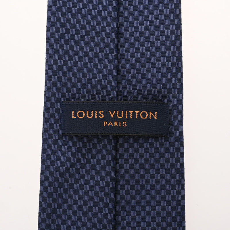 LOUIS VUITTON ルイヴィトン マイクロダミエ マリーヌ M78750 メンズ シルク100% ネクタイ 新同 中古 銀蔵
