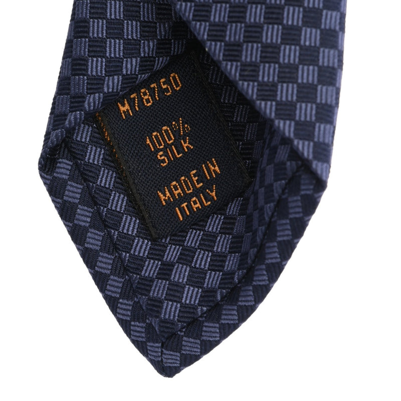 LOUIS VUITTON ルイヴィトン マイクロダミエ マリーヌ M78750 メンズ シルク100% ネクタイ 新同 中古 銀蔵