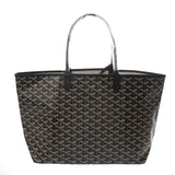 GOYARD ゴヤール サンルイ PM ヘリンボーン ブラック ユニセックス PVC レザー トートバッグ 未使用 銀蔵