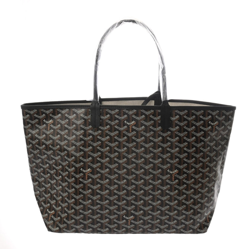 GOYARD ゴヤール サンルイ PM ヘリンボーン ブラック ユニセックス PVC レザー トートバッグ 未使用 銀蔵