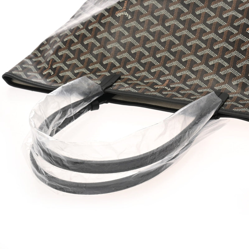 GOYARD ゴヤール サンルイ PM ヘリンボーン ブラック ユニセックス PVC レザー トートバッグ 未使用 銀蔵
