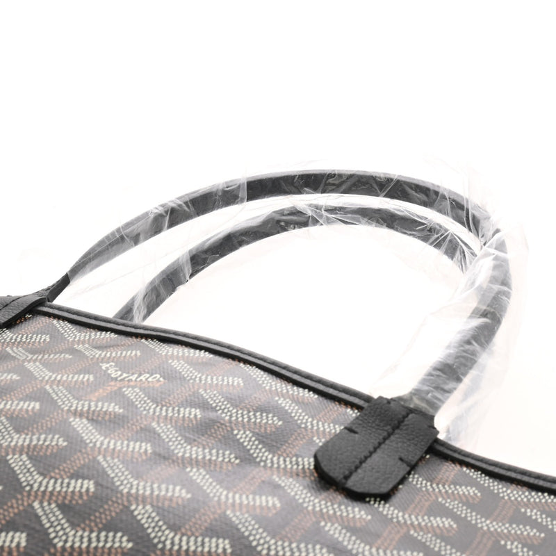 GOYARD ゴヤール サンルイ PM ヘリンボーン ブラック ユニセックス PVC レザー トートバッグ 未使用 銀蔵