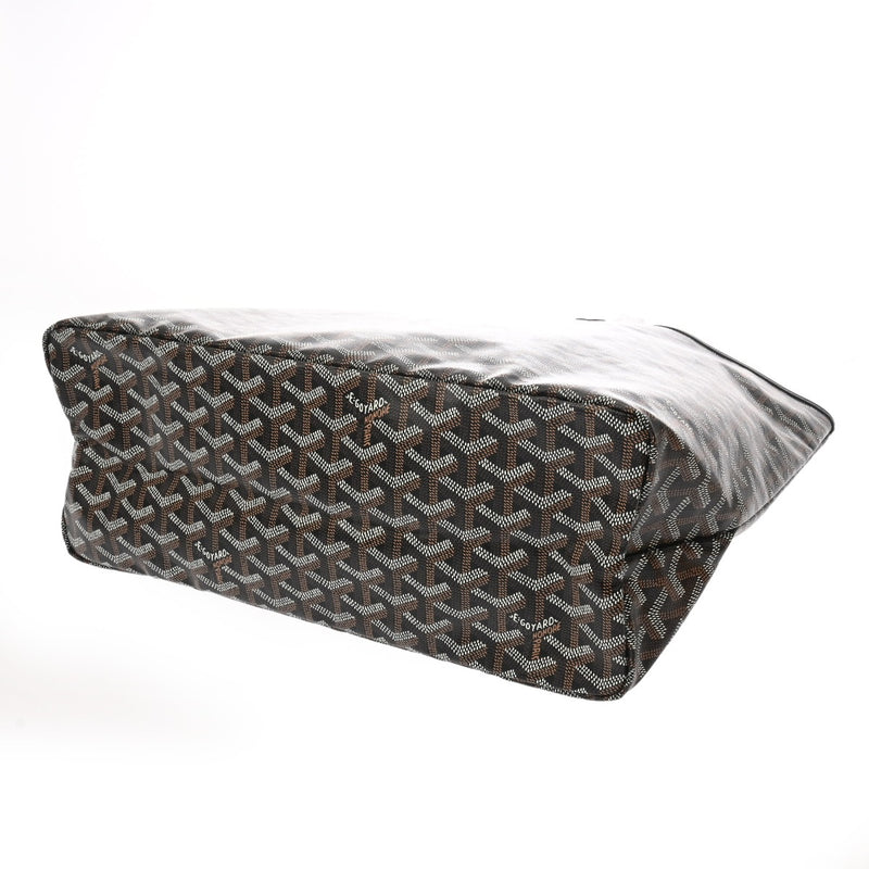 GOYARD ゴヤール サンルイ PM ヘリンボーン ブラック ユニセックス PVC レザー トートバッグ 未使用 銀蔵