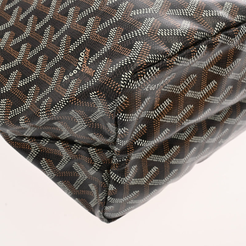 GOYARD ゴヤール サンルイ PM ヘリンボーン ブラック ユニセックス PVC レザー トートバッグ 未使用 銀蔵