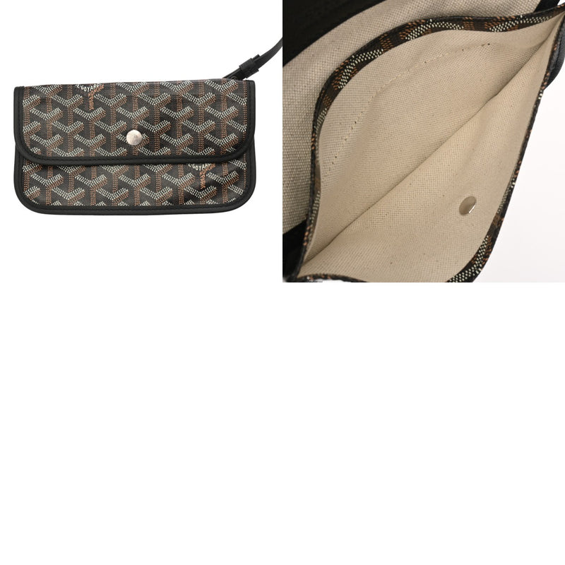 GOYARD ゴヤール サンルイ PM ヘリンボーン ブラック ユニセックス PVC レザー トートバッグ 未使用 銀蔵